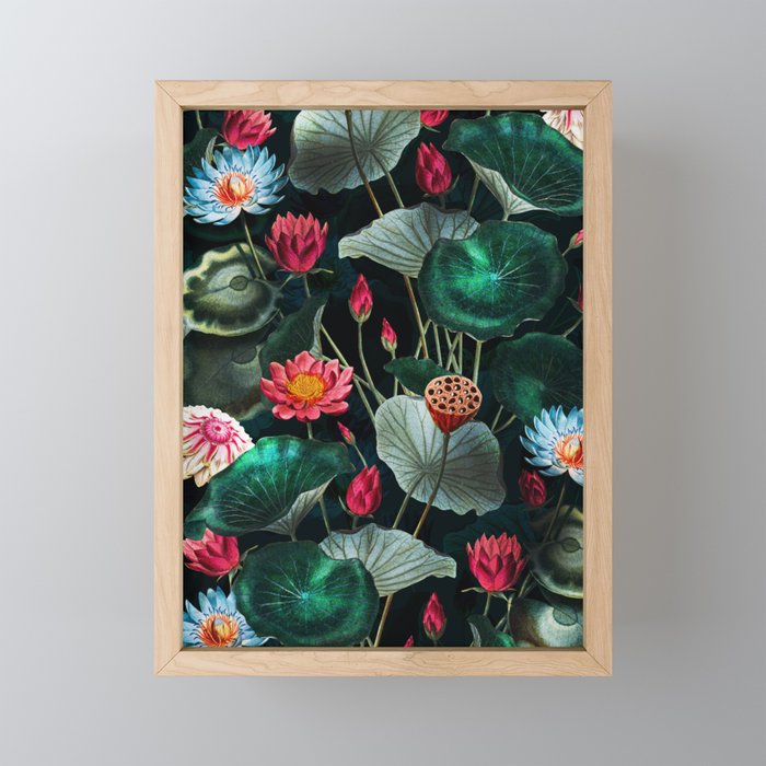 Water Lily - Night Mini Art Print Gallery Image 1