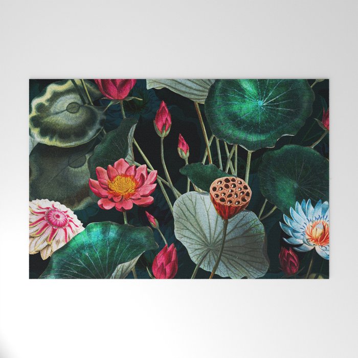 Water Lily - Night Welcome Mat Gallery Image 1