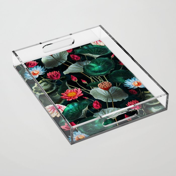 Water Lily - Night Acrylic Tray Gallery Image 1