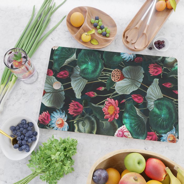 Water Lily - Night Cutting Board Gallery Image 2