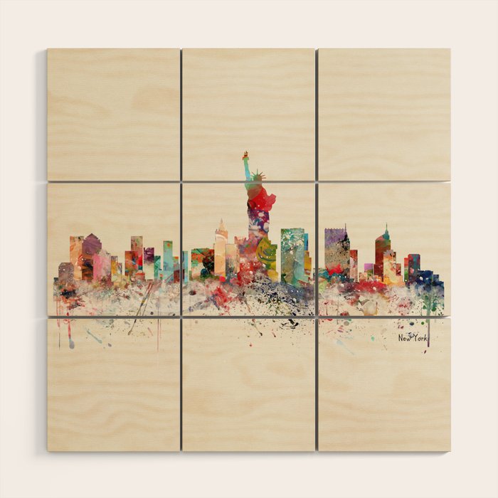 new york skyline Wood Wall Art Gallery Image 1