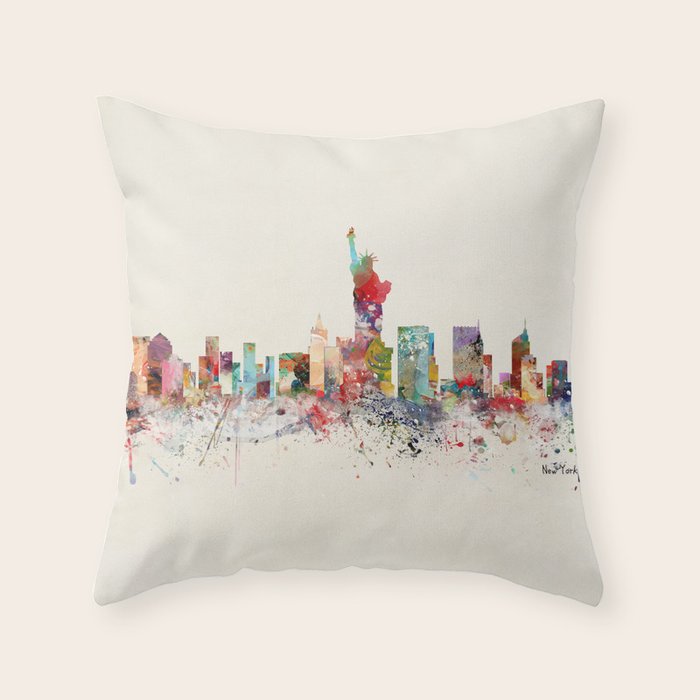 new york skyline Throw Pillow Gallery Image 1