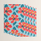 Tropical hibiscus summer flower art pattern Wrapping Paper Gallery Image 3
