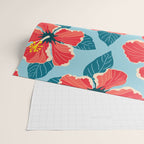 Tropical hibiscus summer flower art pattern Wrapping Paper Gallery Image 2