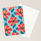 Tropical hibiscus summer flower art pattern Stationery Card Gallery Image 2