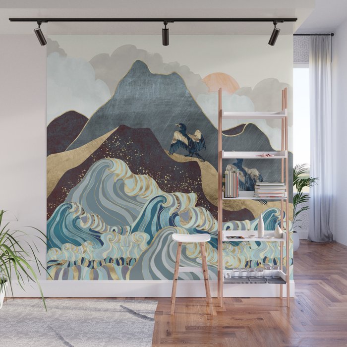 Metallic Waves Wall Mural Gallery Image 1