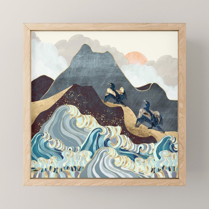 Metallic Waves Mini Art Print Gallery Image 1