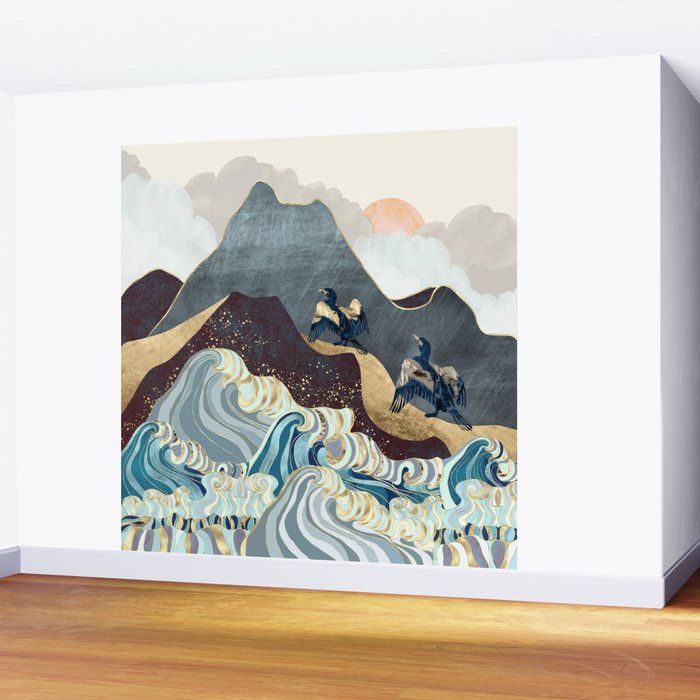 Metallic Waves Wall Mural Gallery Image 2