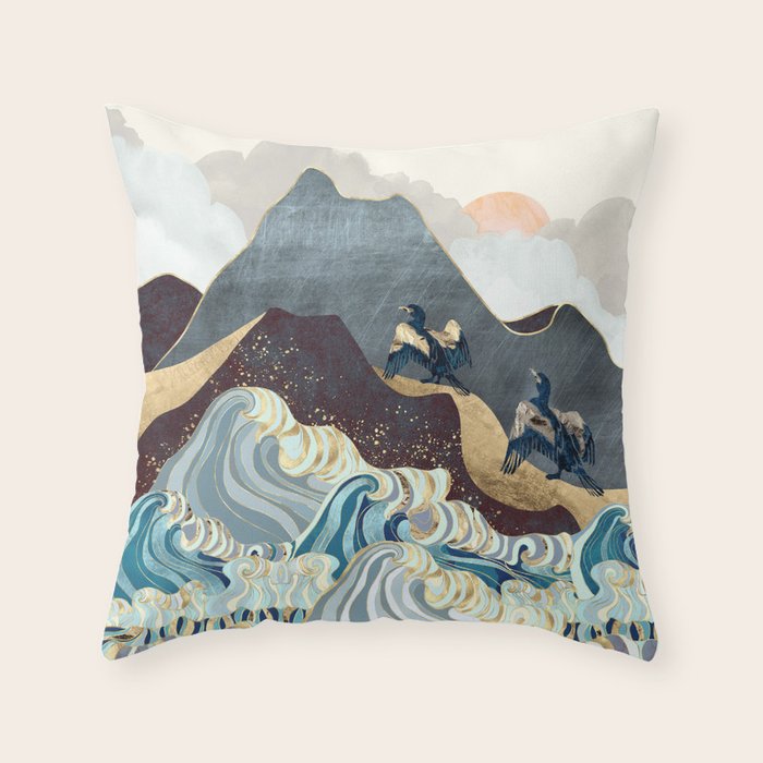 Metallic Waves Throw Pillow Gallery Image 6