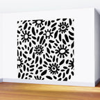 Abstract black and white flower nature art pattern Wall Mural Gallery Image 2