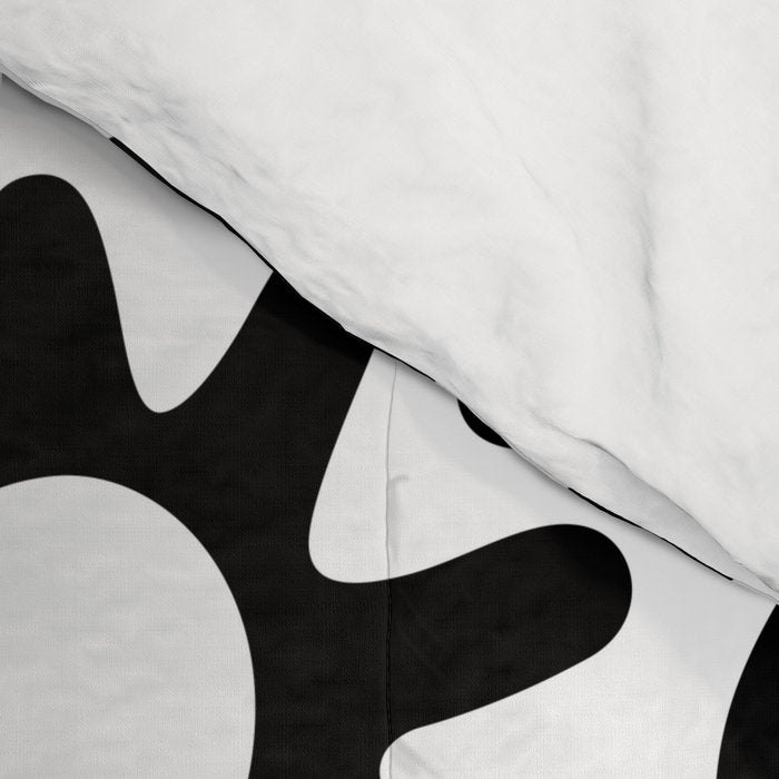 Abstract black and white flower nature art pattern Comforter Gallery Image 4