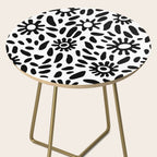 Abstract black and white flower nature art pattern Side Table Gallery Image 2
