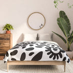Abstract black and white flower nature art pattern Comforter Gallery Image 3