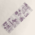 Toile de Jouy Vintage French Plum Striped Pastoral Pattern Yoga Mat Gallery Image 1