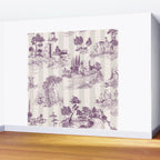 Toile de Jouy Vintage French Plum Striped Pastoral Pattern Wall Mural Gallery Image 2