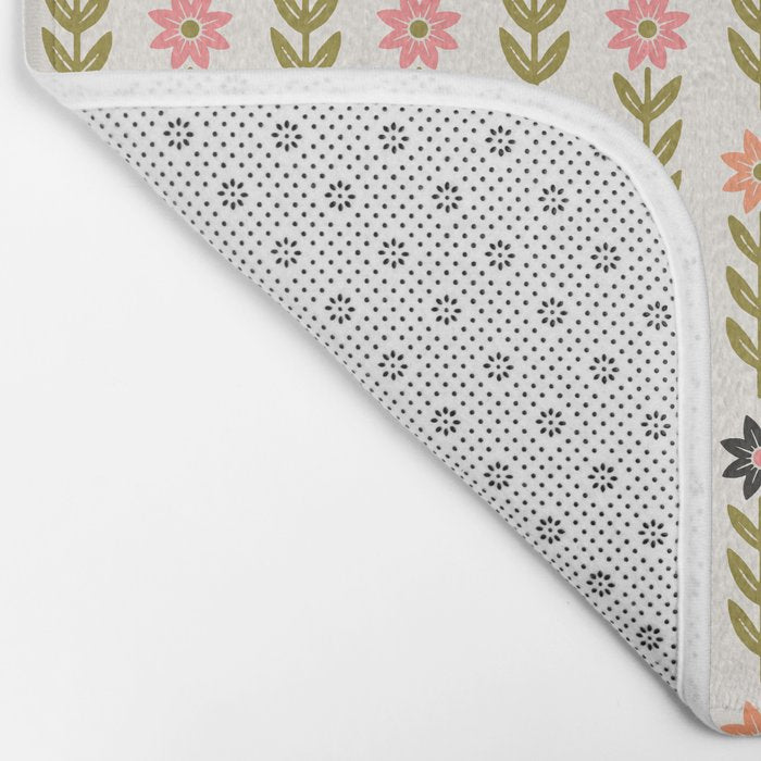 Hand-drawn Wildflowers -  Pink & Gold Bath Mat Gallery Image 2