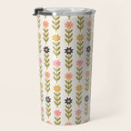 Hand-drawn Wildflowers -  Pink & Gold Travel Mug Gallery Image 3
