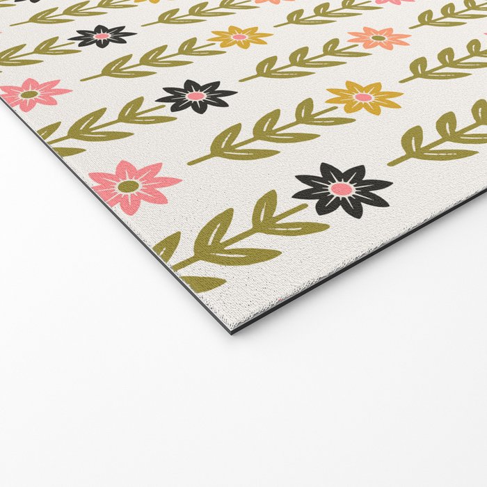Hand-drawn Wildflowers -  Pink & Gold Welcome Mat Gallery Image 2
