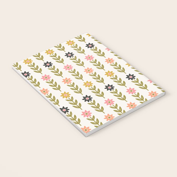 Hand-drawn Wildflowers -  Pink & Gold Notebook Gallery Image 3