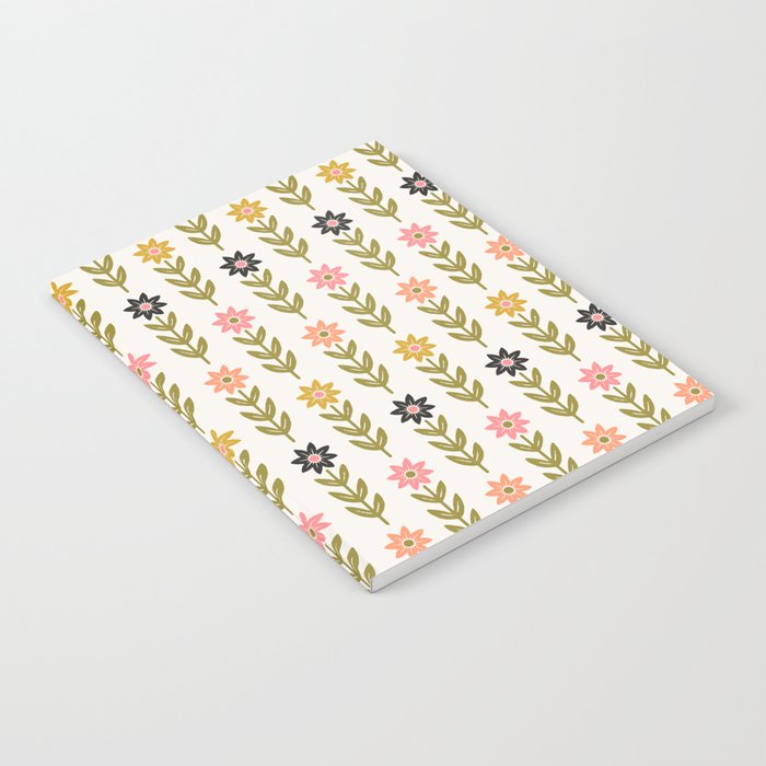 Hand-drawn Wildflowers -  Pink & Gold Notebook Gallery Image 2