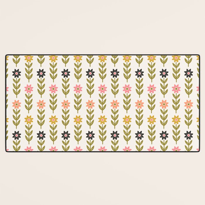 Hand-drawn Wildflowers -  Pink & Gold Desk Mat Gallery Image 3