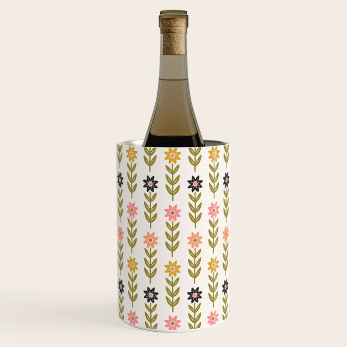 Hand-drawn Wildflowers -  Pink & Gold Wine Chiller Gallery Image 3