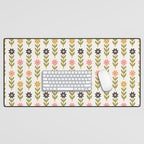 Hand-drawn Wildflowers -  Pink & Gold Desk Mat Gallery Image 1