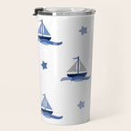 Navy Blue Nautical Sailboat Travel Mug Gallery Image 3