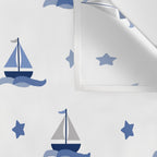 Navy Blue Nautical Sailboat Wall Tapestry Gallery Image 3