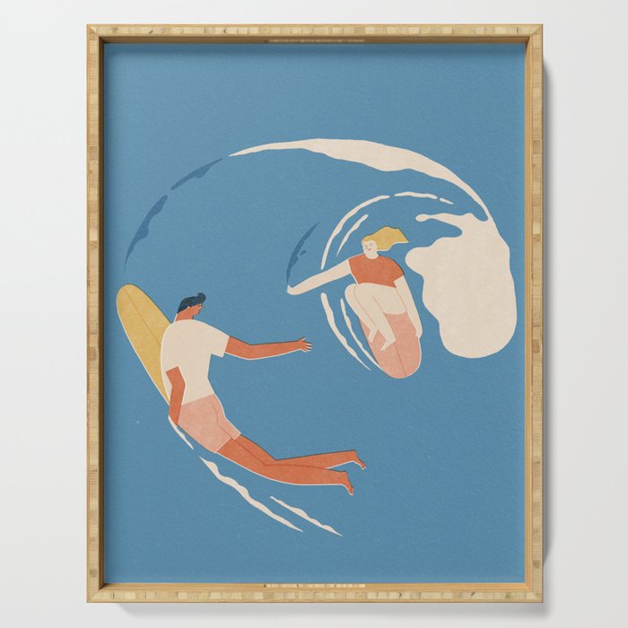 Wave lovers Serving Tray Gallery Image 1