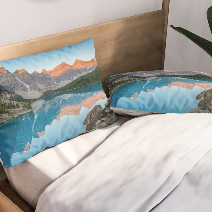 Moraine Lake Sunrise Banff National Park Canada Mountain Landscape Pillow Sham Gallery Image 2