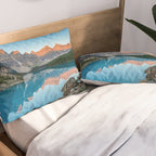 Moraine Lake Sunrise Banff National Park Canada Mountain Landscape Pillow Sham Gallery Image 2