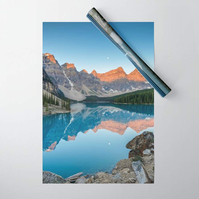 Moraine Lake Sunrise Banff National Park Canada Mountain Landscape Wrapping Paper Gallery Image 1