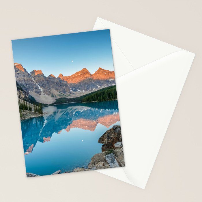 Moraine Lake Sunrise Banff National Park Canada Mountain Landscape Stationery Card Gallery Image 2