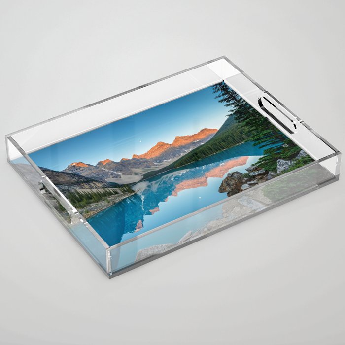 Moraine Lake Sunrise Banff National Park Canada Mountain Landscape Acrylic Tray Gallery Image 1