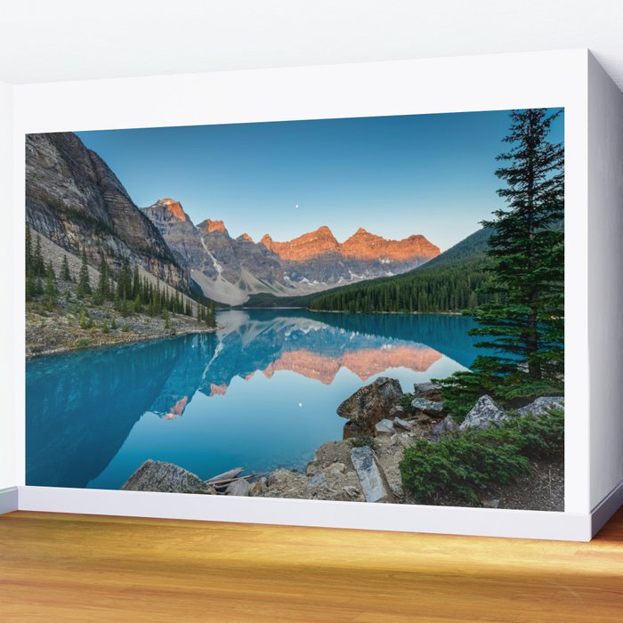 Moraine Lake Sunrise Banff National Park Canada Mountain Landscape Wall Mural Gallery Image 2