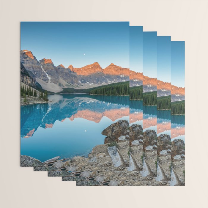 Moraine Lake Sunrise Banff National Park Canada Mountain Landscape Wrapping Paper Gallery Image 3