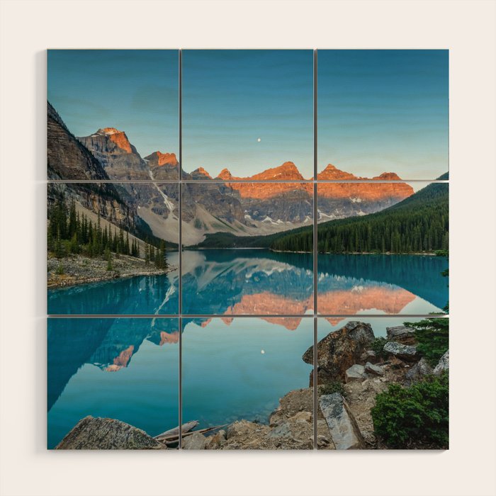 Moraine Lake Sunrise Banff National Park Canada Mountain Landscape Wood Wall Art Gallery Image 1