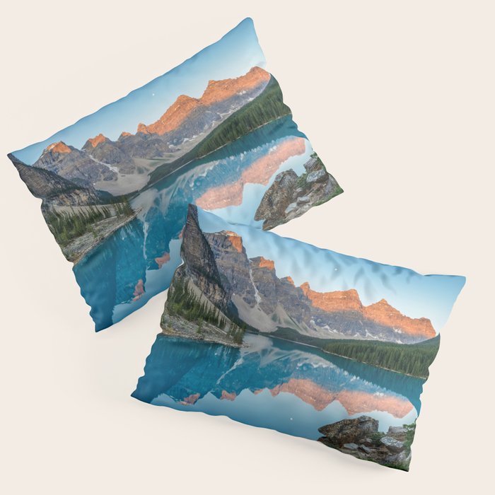 Moraine Lake Sunrise Banff National Park Canada Mountain Landscape Pillow Sham Gallery Image 3