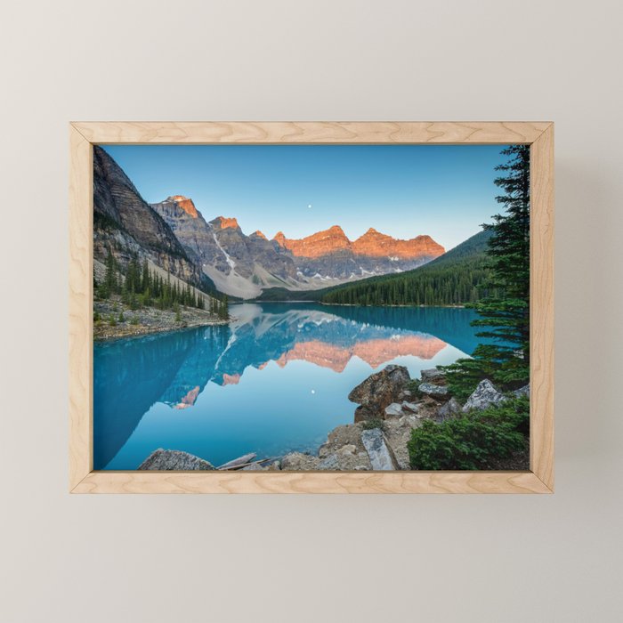 Moraine Lake Sunrise Banff National Park Canada Mountain Landscape Mini Art Print Gallery Image 1