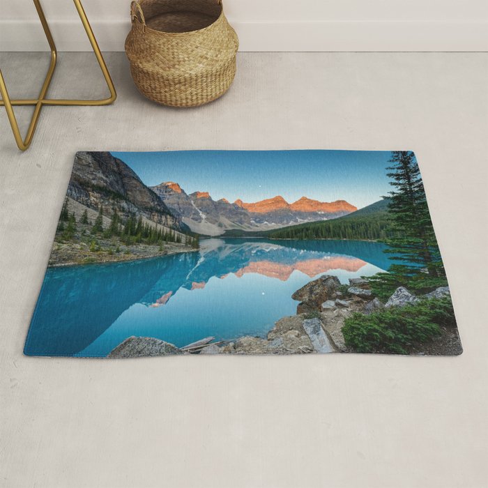 Moraine Lake Sunrise Banff National Park Canada Mountain Landscape Rug Gallery Image 1