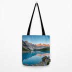 Moraine Lake Sunrise Banff National Park Canada Mountain Landscape Tote Bag Gallery Image 2