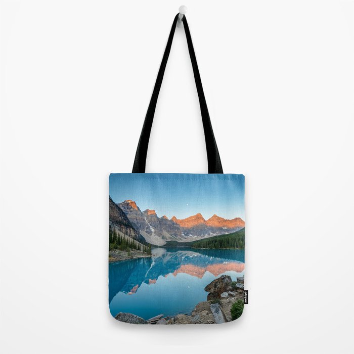 Moraine Lake Sunrise Banff National Park Canada Mountain Landscape Tote Bag Gallery Image 2