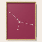 Cancer Zodiac Star Constellation Line Art Pink Serving Tray Gallery Image 1