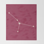 Cancer Zodiac Star Constellation Line Art Pink Throw Blanket Gallery Image 2