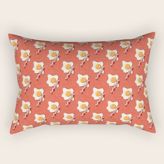 FAST FOOD / Egg and Bacon - pattern Rectangular Pillow Gallery Image 2
