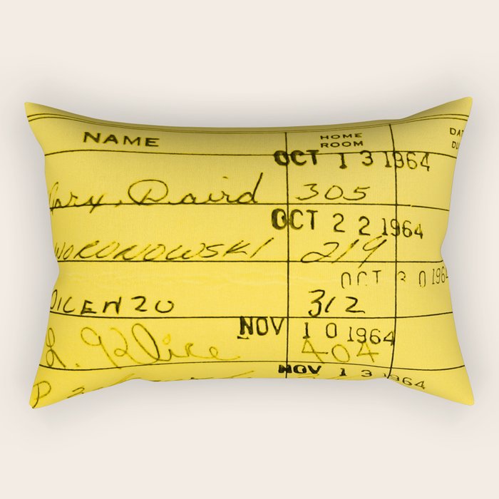 Library Card 23322 Yellow Rectangular Pillow Gallery Image 2