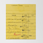 Library Card 23322 Yellow Throw Blanket Gallery Image 2