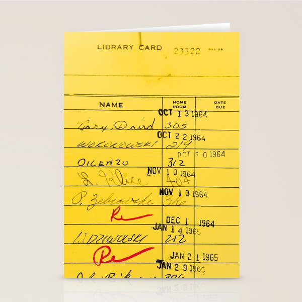 Library Card 23322 Yellow Stationery Card Gallery Image 2