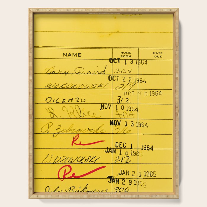 Library Card 23322 Yellow Serving Tray Gallery Image 1